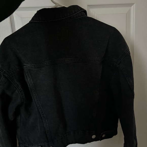 Brand New Denim Jacket. Washed black color. Runs Big - Picture 3 of 3